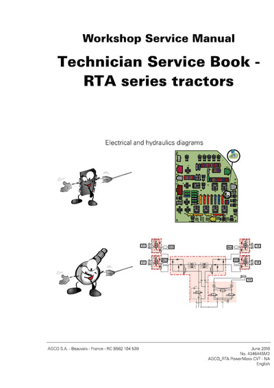 AGCO RT180A Tier 3 Tractor Powermaxx CVT Technician Service Book - PDF Download