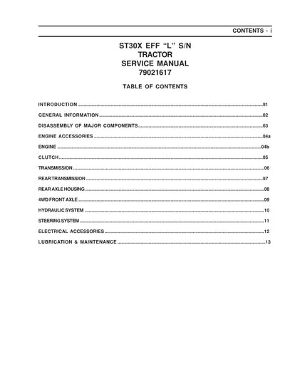 AGCO ST30X EFFECTIVE "L" S/N Compact Tractor Service Manual - PDF Download
