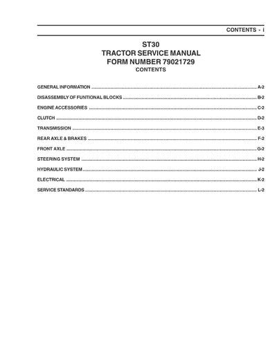 AGCO ST30 Compact Tractor Service Manual - PDF Download