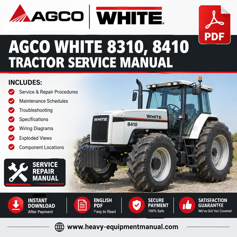 AGCO White 8310, 8410 Tractor Service Manual PDF