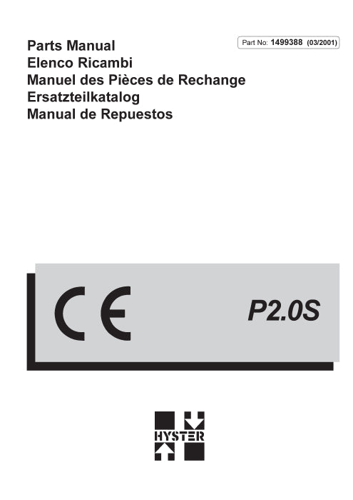 Hyster P2.2 (B438) Forklift Parts Manual PDF Download