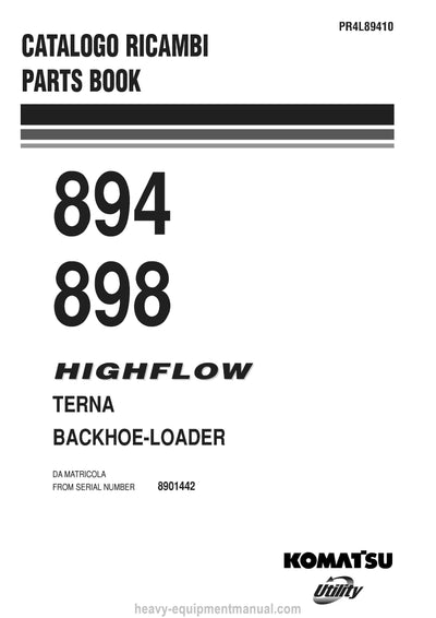 Komatsu 894(ITA) Backhoe Loader Parts Manual SN 8901442-UP
