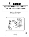 Bobcat 425, 428 Compact Excavator Operation & Maintenance Manual
