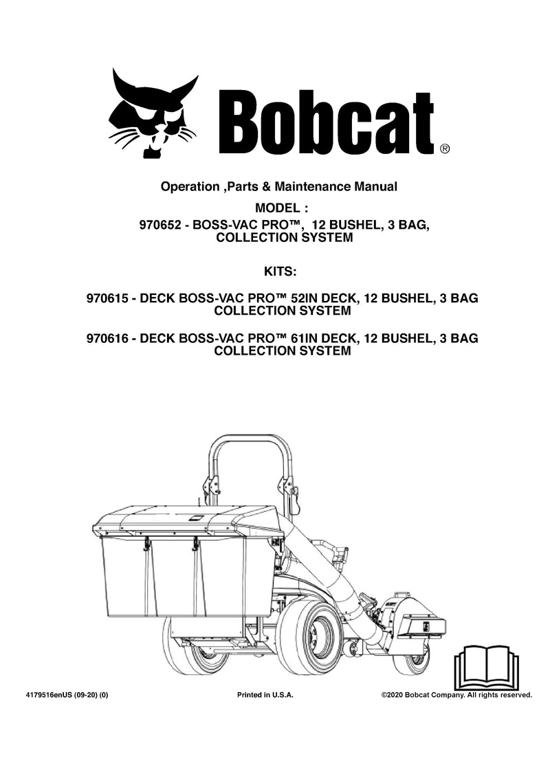 Bobcat Mower Operation ,Parts & Maintenance Manual - PDF Download 4179516