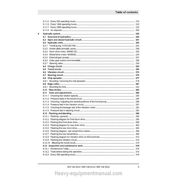 Bomag BW 135 AD-5 / BW 138 AC-5 / BW 138 AD-5 Roller Service Manual - PDF