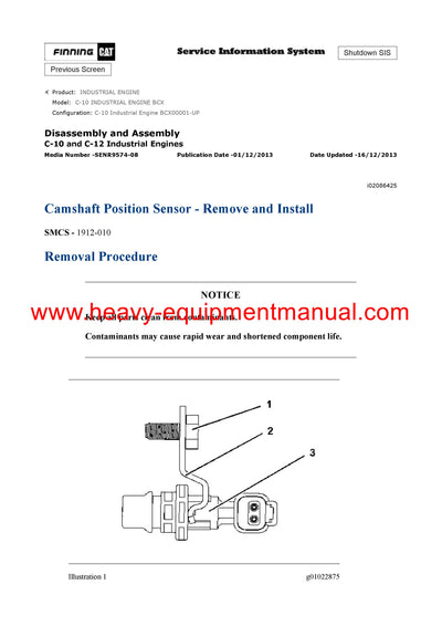Download Caterpillar C-10 INDUSTRIAL ENGINE Service Repair Manual BCX