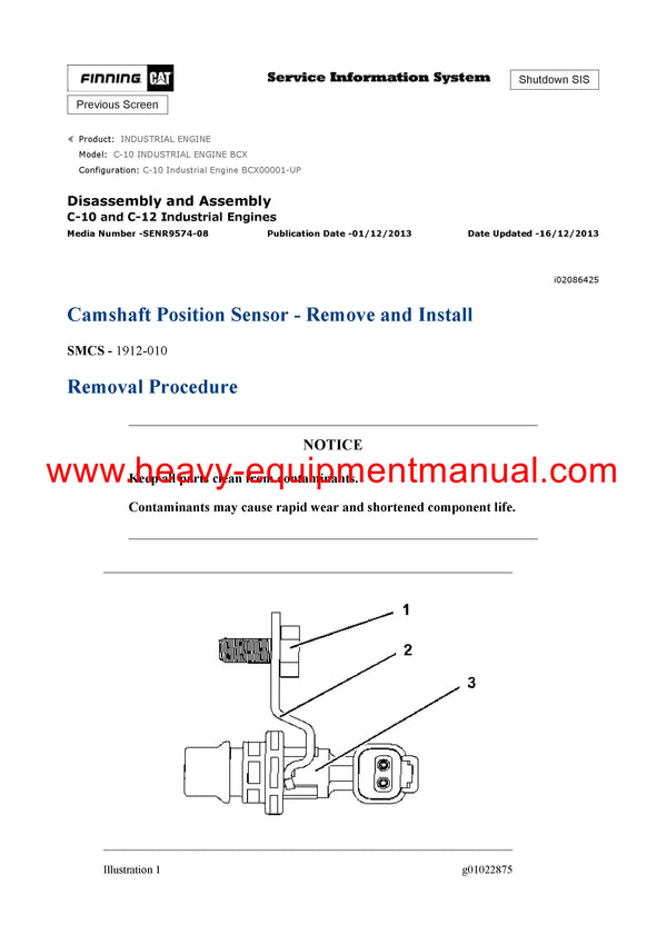 DOWNLOAD CATERPILLAR C-10 INDUSTRIAL ENGINE SERVICE REPAIR MANUAL BCX