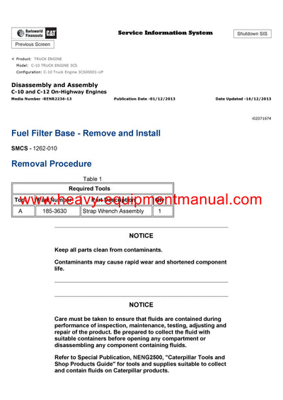 Download Caterpillar C-10 TRUCK ENGINE Service Repair Manual 3CS