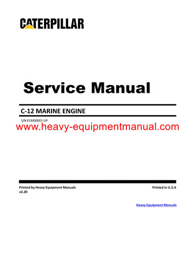 DOWNLOAD CATERPILLAR C-12 MARINE ENGINE SERVICE REPAIR MANUAL K1M