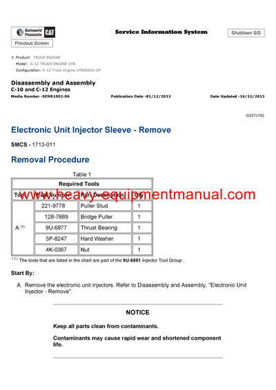 DOWNLOAD CATERPILLAR C-12 TRUCK ENGINE SERVICE REPAIR MANUAL 1YN
