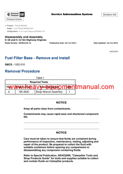 Download Caterpillar C-12 TRUCK ENGINE Service Repair Manual 8YF