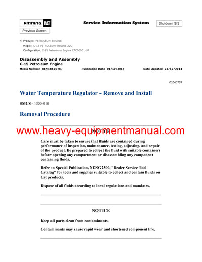 DOWNLOAD CATERPILLAR C-15 PETROLEUM ENGINE SERVICE REPAIR MANUAL Z2C