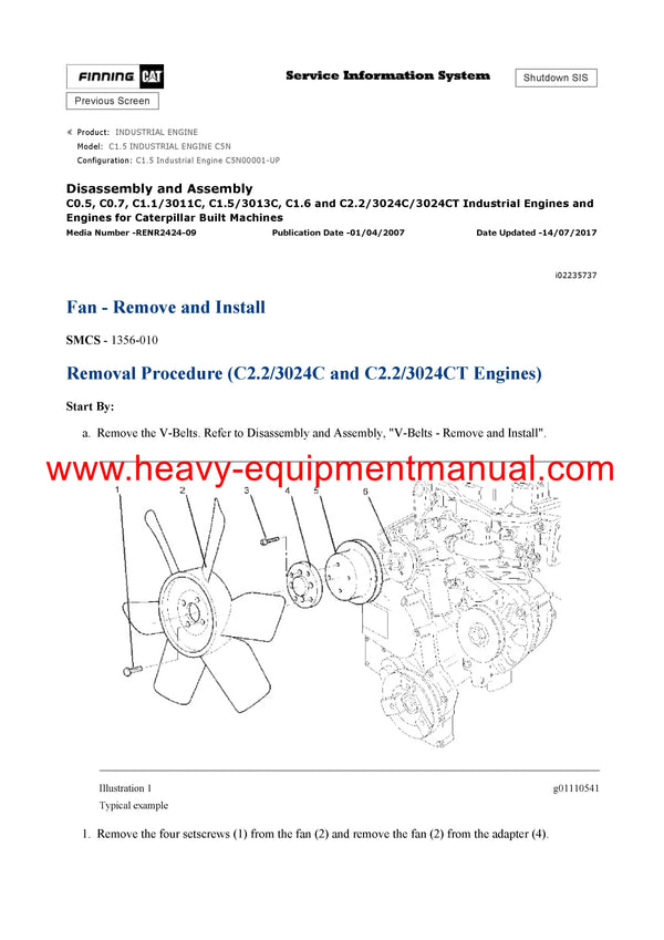 DOWNLOAD CATERPILLAR C1.5 INDUSTRIAL ENGINE SERVICE REPAIR MANUAL C5N