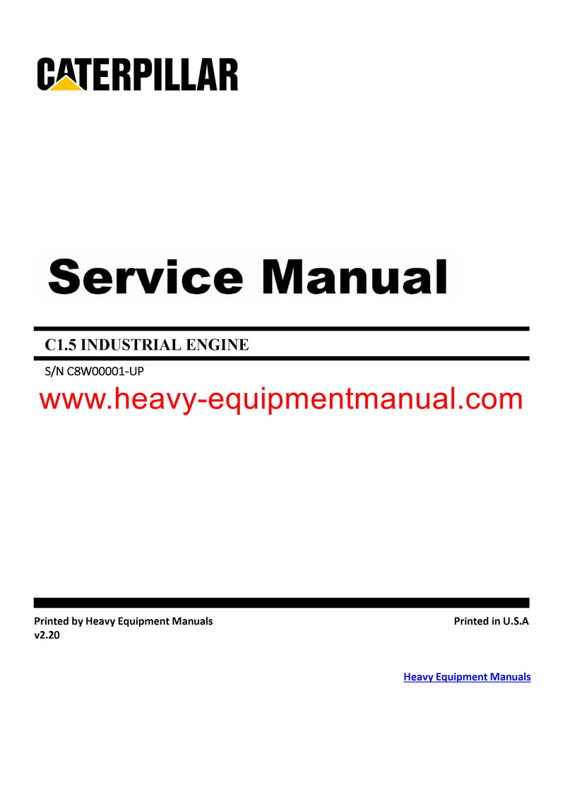 Download Caterpillar C1.5 INDUSTRIAL ENGINE Service Repair Manual C8W