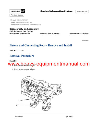 DOWNLOAD CATERPILLAR C13 GENERATOR SET SERVICE REPAIR MANUAL NH4
