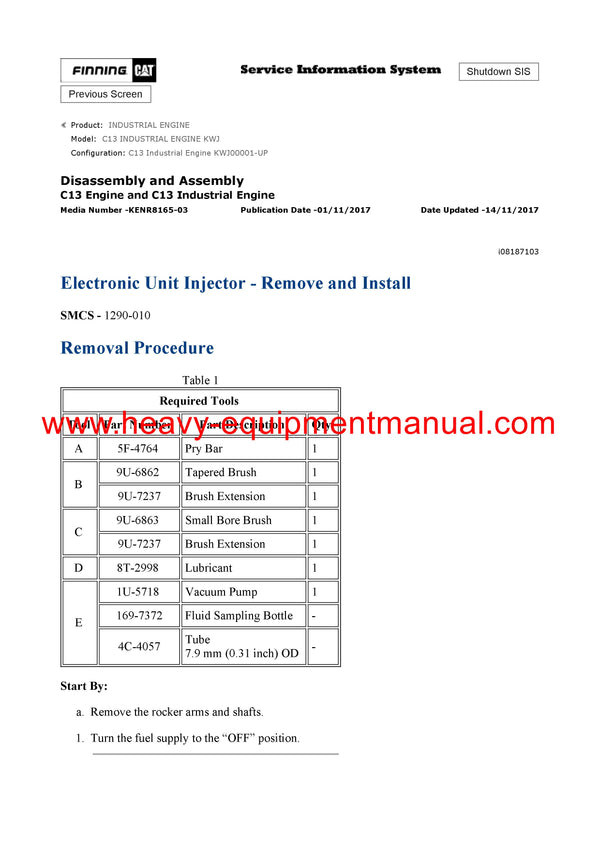 DOWNLOAD CATERPILLAR C13 INDUSTRIAL ENGINE SERVICE REPAIR MANUAL KWJ