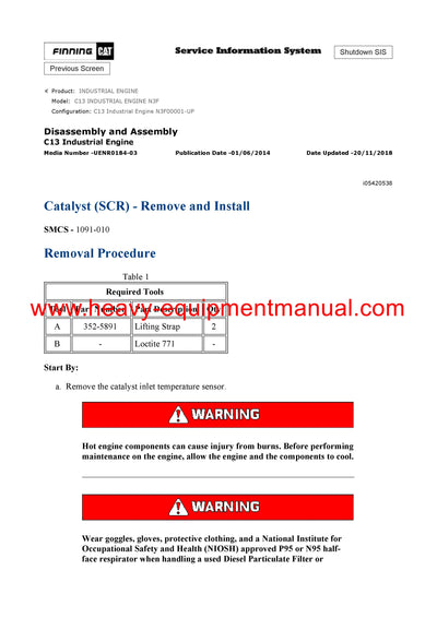 DOWNLOAD CATERPILLAR C13 INDUSTRIAL ENGINE SERVICE REPAIR MANUAL N3F