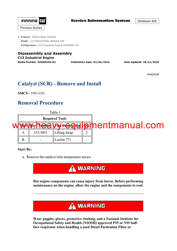 DOWNLOAD CATERPILLAR C13 INDUSTRIAL ENGINE SERVICE REPAIR MANUAL N3F