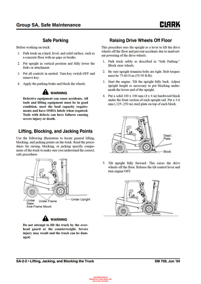 Clark C 15-32 s C D L G (SM-709) Forklift Service Repair Manual - PDF Download