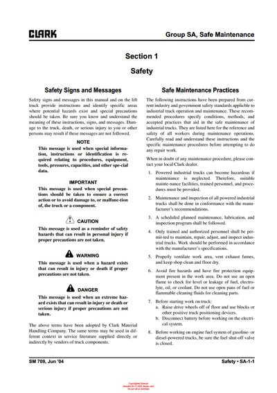 Clark C 15-32 s C D L G (SM-709) Forklift Service Repair Manual - PDF Download