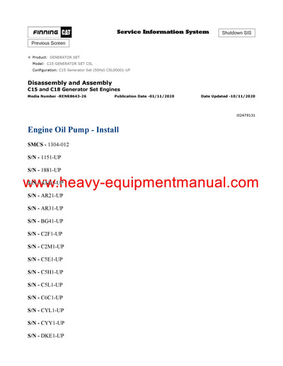 DOWNLOAD CATERPILLAR C15 GENERATOR SET SERVICE REPAIR MANUAL C5L