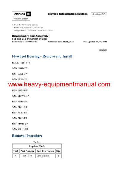 DOWNLOAD CATERPILLAR C15 INDUSTRIAL ENGINE SERVICE REPAIR MANUAL JAS