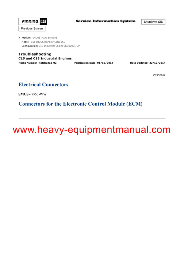 DOWNLOAD CATERPILLAR C15 INDUSTRIAL ENGINE SERVICE REPAIR MANUAL JKG