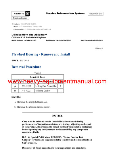 DOWNLOAD CATERPILLAR C15 INDUSTRIAL ENGINE SERVICE REPAIR MANUAL N5F