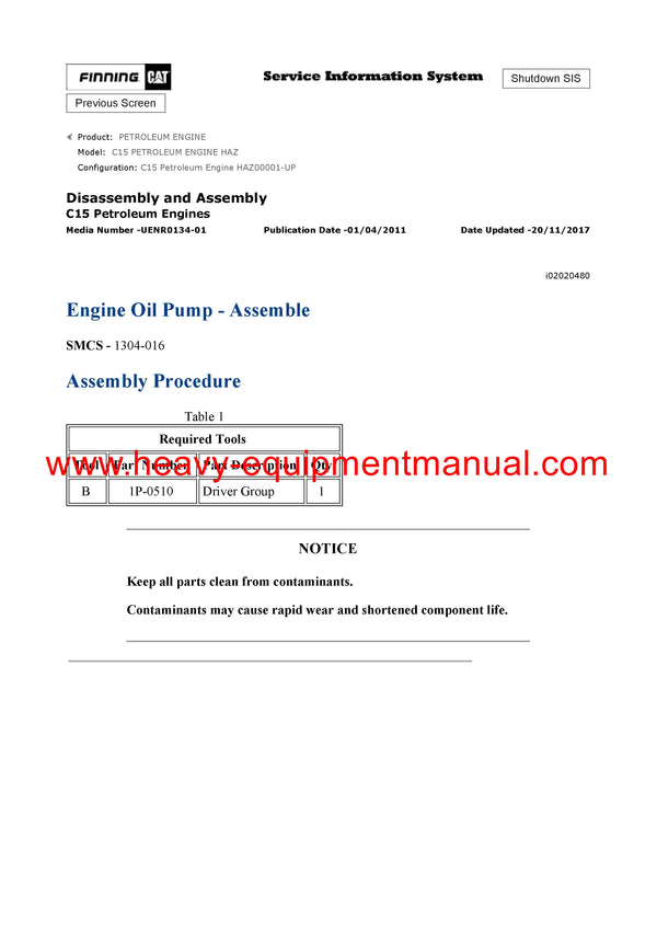 DOWNLOAD CATERPILLAR C15 PETROLEUM ENGINE SERVICE REPAIR MANUAL HAZ