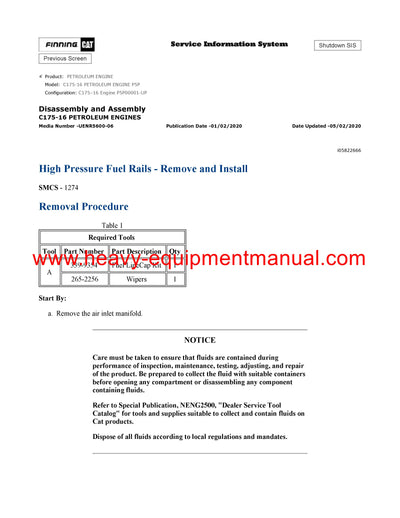 DOWNLOAD CATERPILLAR C175-16 PETROLEUM ENGINE SERVICE REPAIR MANUAL P5P