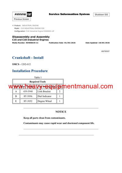 DOWNLOAD CATERPILLAR C18 INDUSTRIAL ENGINE SERVICE REPAIR MANUAL EJG