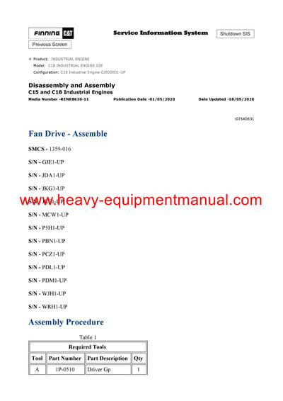 Download Caterpillar C18 INDUSTRIAL ENGINE Service Repair Manual GJE