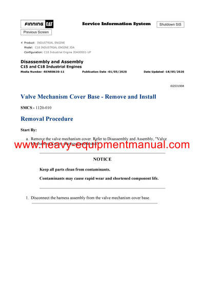 Download Caterpillar C18 INDUSTRIAL ENGINE Service Repair Manual JDA