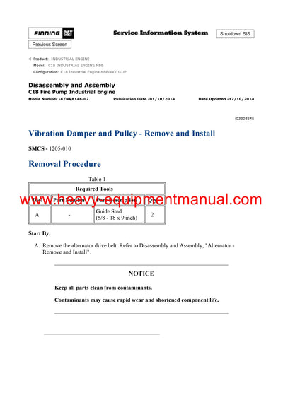 Download Caterpillar C18 INDUSTRIAL ENGINE Service Repair Manual NBB