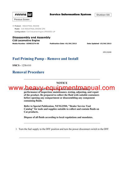 DOWNLOAD CATERPILLAR C18 INDUSTRIAL ENGINE SERVICE REPAIR MANUAL ZPS