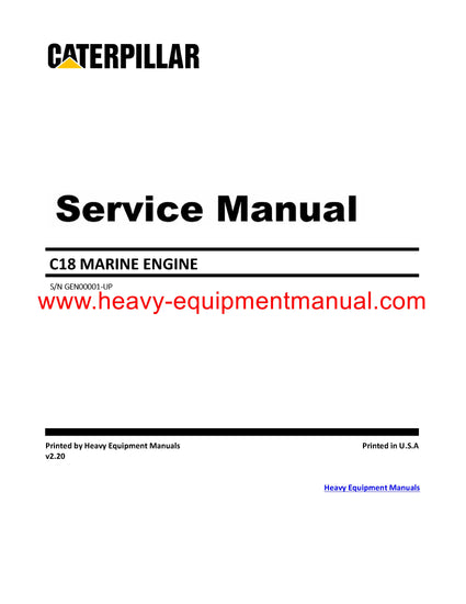 Download Caterpillar C18 MARINE ENGINE Service Repair Manual GEN Download Caterpillar C18 MARINE ENGINE Service Repair Manual GEN