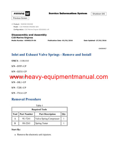 DOWNLOAD CATERPILLAR C18 MARINE ENGINE SERVICE REPAIR MANUAL GEX
