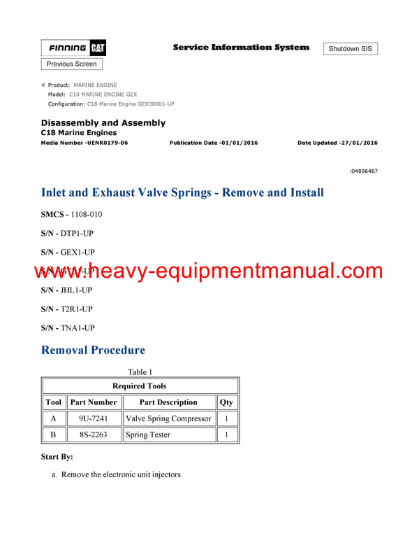 Download Caterpillar C18 MARINE ENGINE Service Repair Manual GEX