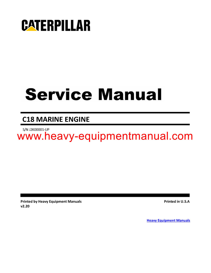 Download Caterpillar C18 MARINE ENGINE Service Repair Manual J2K