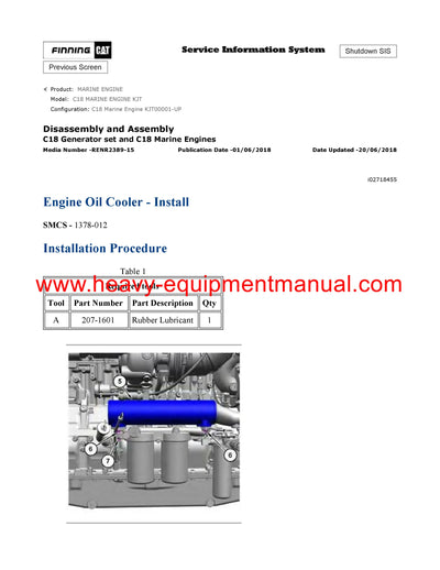 DOWNLOAD CATERPILLAR C18 MARINE ENGINE SERVICE REPAIR MANUAL KJT