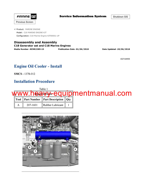 Download Caterpillar C18 MARINE ENGINE Service Repair Manual KJT