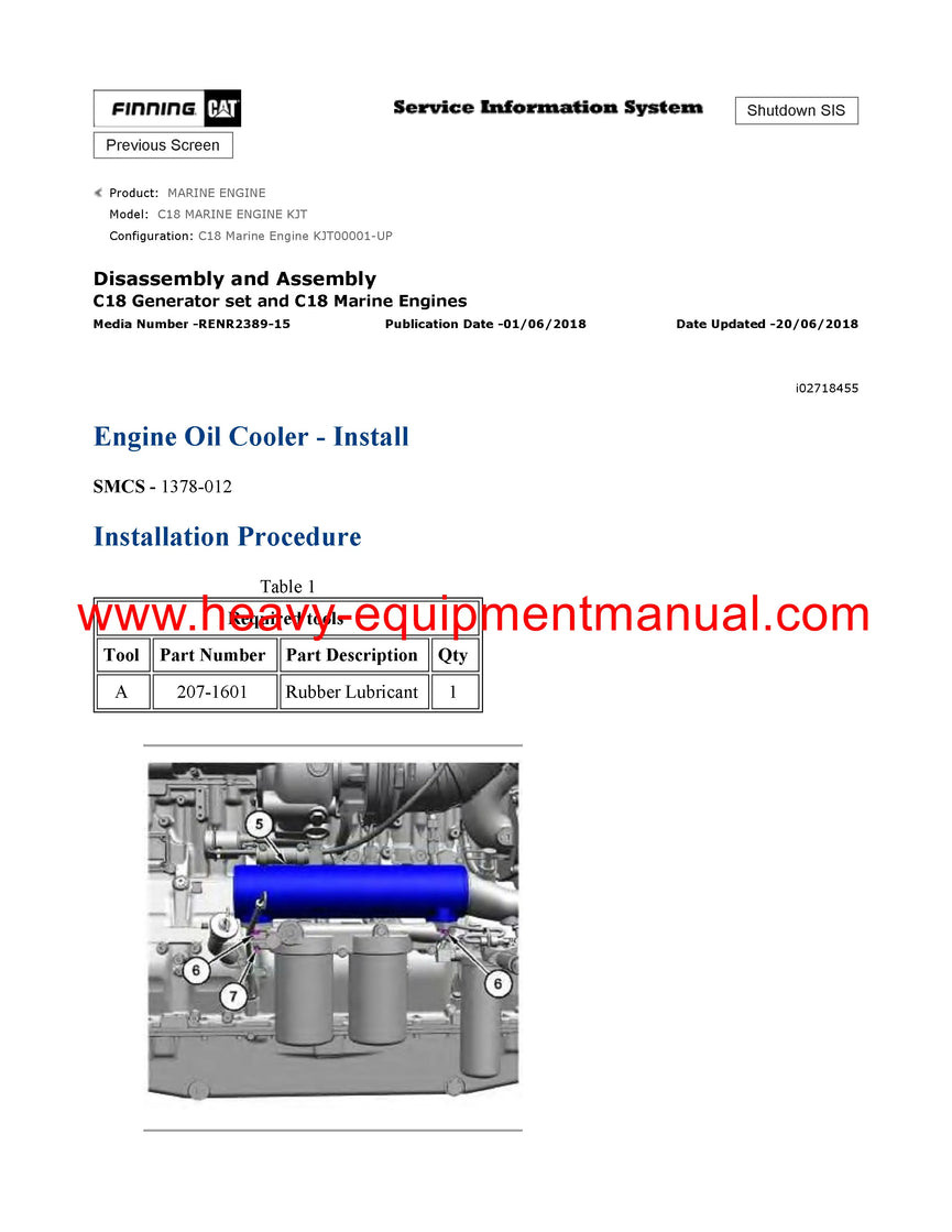 Download Caterpillar C18 MARINE ENGINE Service Repair Manual KJT