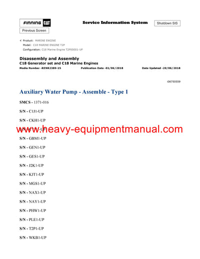 Download Caterpillar C18 MARINE ENGINE Service Repair Manual T2P
