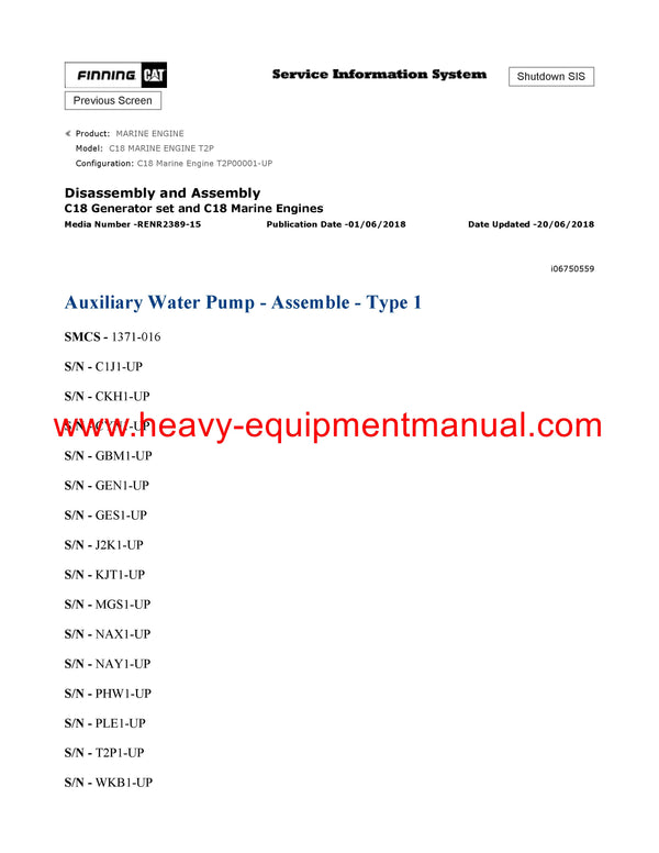 Download Caterpillar C18 MARINE ENGINE Service Repair Manual T2P
