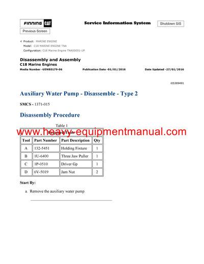 DOWNLOAD CATERPILLAR C18 MARINE ENGINE SERVICE REPAIR MANUAL TNA