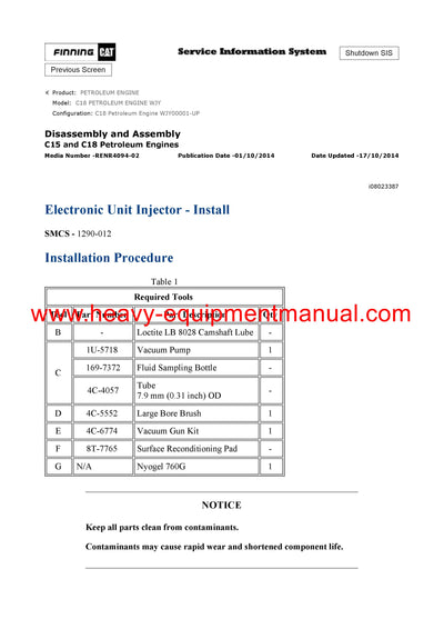 DOWNLOAD CATERPILLAR C18 PETROLEUM ENGINE SERVICE REPAIR MANUAL WJY