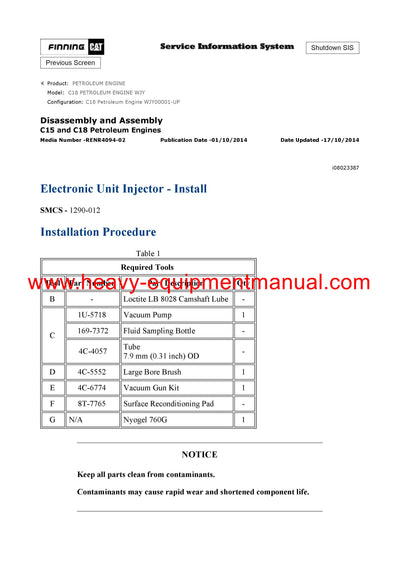 Download Caterpillar C18 PETROLEUM ENGINE Service Repair Manual WJY