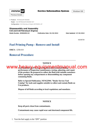 Download Caterpillar C18 PETROLEUM ENGINE Service Repair Manual WJY