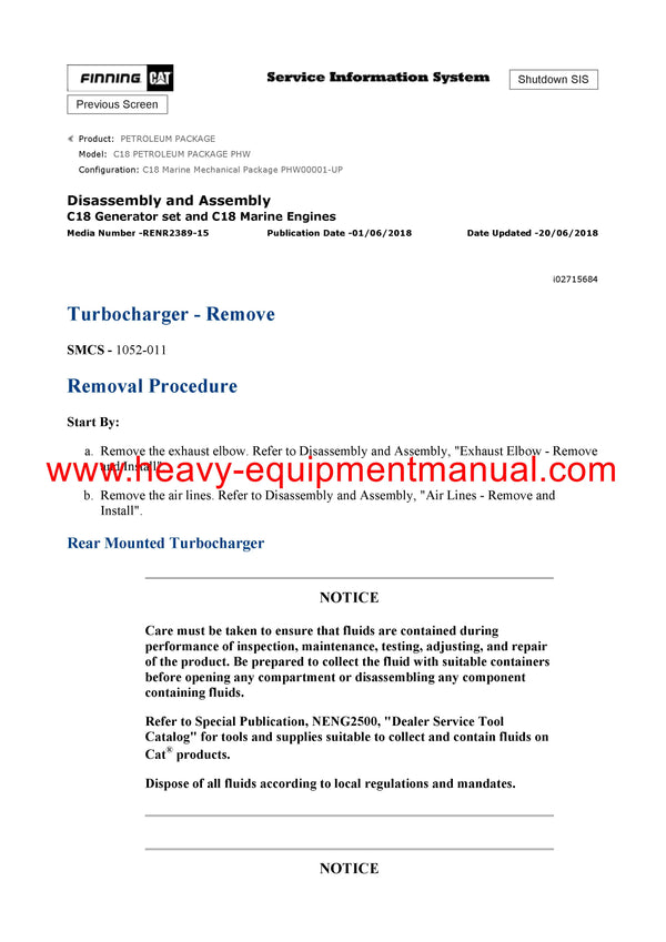 DOWNLOAD CATERPILLAR C18 PETROLEUM PACKAGE SERVICE REPAIR MANUAL PHW