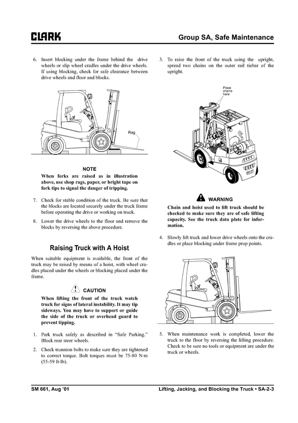 Clark C20-30 DLG C20-32C LG (SM-661) Forklift Service Repair Manual - PDF Download